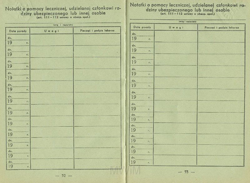 KKE 5431-29.jpg - Dok. Legitymacja ubezpieczeniowa. Legitymacja wydana przez Ubezpieczenia Społeczne w Wilnie dla Michała Katkowskiego (ur. w Taboryszkach), Wilno, 4 IV 1936 r.